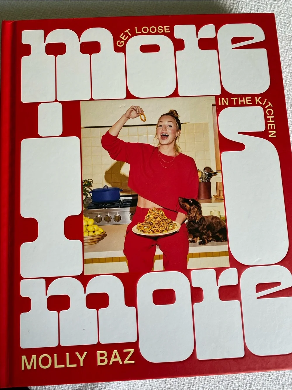 Molly B Red Hardcover Cookbook with Bold White Typography